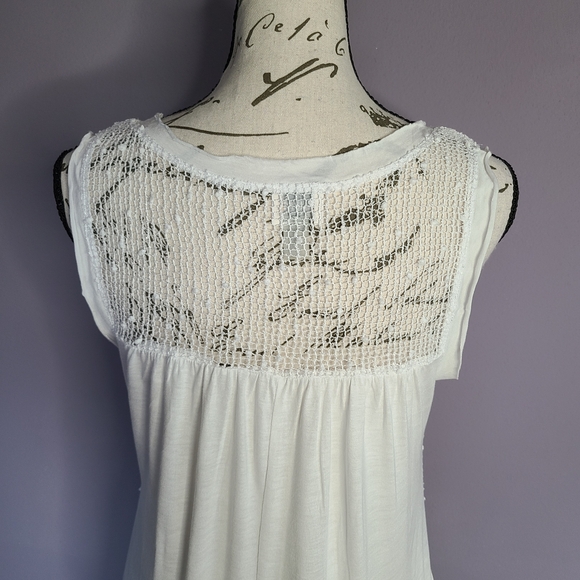 Cupio White High Low Dress with Lace And Sheer Detail - Picture 5 of 10